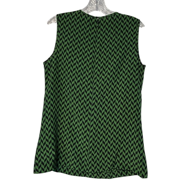 Tory Burch 100% silk Green and Black Sleeveless Top - Picture 4 of 7